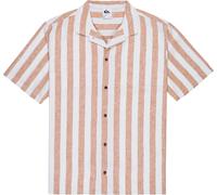 Quiksilver - Camisas - Sunset Song SS Shirt Bone White Stripes Sunset - Talla L - Beige Beige L