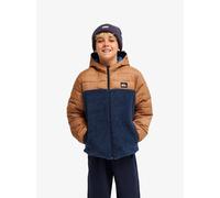 QUIKSILVER Chaqueta acolchada con capucha, reversible. Color Camel/Azul