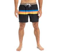 Quiksilver Everyday Straight Volley 15 Pantalones Cortos, Rayas Retro Negras, L para Hombre