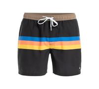 Quiksilver Everyday Straight Volley 15 Pantalones Cortos, Rayas Retro Negras, L para Hombre