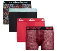 Quiksilver Paquete de 4 calzoncillos tipo bóxer para niños de 6 a 18 años, duraderos, elásticos, transpirables, absorben la humedad, Multi, rojo, gris, Asst, Large