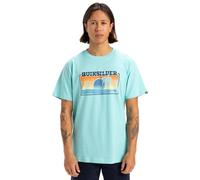 Quiksilver, Sun Faded Camiseta de Manga Corta, Hombres, S, Aqua Sky