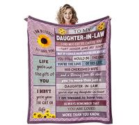 Quilazy Manta para nuera, regalo de cumpleaños para nuera de suegra, regalo único de San Valentín, día de la madre, Navidad, cumpleaños para futuras nueras, manta de 60 x 50 pulgadas