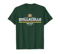 Quillacollo Bolivia Camiseta, Hombre, Verde Bosque, S