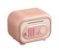 QUILSTM Bonita alcancía electrónica con contraseña personalizada y funciones de seguridad avanzadas. Regalo para niños. Alcancía electrónica para, rosa, 19.7 x 14 x 14.7 cm