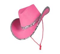 QUILSTM Espectacular Sombrero De Vaquero Elegante Sombrero De Vaquero De | Mujer Para Cultura De Fiesta Sombreros De Ala Ancha Disquete Accesorios De Compromiso Sabrosos Sombreros De Occidental De Ala