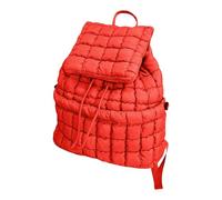 Quilted Backpack Women, Nylon Puffy Backpack, Lightweight Women Backpack, Casual Daypack Backpack, Stylish School Backpack, Travel Hiking Backpack, Gym Backpack For Women, Puffy School Backpack, rojo,