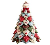 Quilted Christmas Tree Kit 3D Snowmen Handmade Quilted Decoration