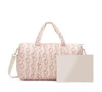 Quilted Diaper Bag, Quilted Floral Travel Baby Diaper Bag Large Capacity Duffle for Mom Dad Women Men Boys Girls Hospital and Weekender Travel, 18.11 x 8.66 x 11.02 in, Décor de printemps