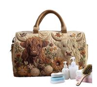 Quilted Duffle Bag, Gym Tote Travel Handbag, 18 Inches Weekend Storage with Zipper Closure, Polyester Fabric with Soft Padding, Stylish Organizer for Women Yoga Beach Dance Hospital Airplane