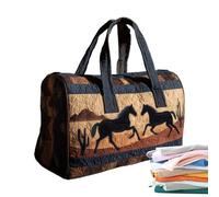 Quilted Duffle Bag - Travel Weekender Tote for Short Trips Storage | Soft Fabric Carry Bag with Zipper Closure Multiple Pockets, Lightweight Overnight Handbag for Yoga Beach Dance Hospital Airplane