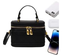 Quilted Handbag - Womens Top Handle Purse for Work Travel and Special Occasions | PU Leather with Zipper Closure, Fashion Carry Bag for Shopping Wedding Date Night Vacation, 6.69X5.12X3.54inch