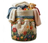 Quilted Laundry Basket With Handle, Bohemian Pattern Decorative Fabric Storağe Bašket, Large And Soft Quilted Structure For Nursery Clothes And Toy Storage, Suitable Foř Bedroom Ãnd Bathroom Decor, L