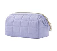 Quilted Makeup Bag, Large Capacity Makeup Bag, Portable Toiletry Bag for Women, Compact Quilted Travel Makeup Bags 9.06x5.91x4.53 Inches for Men, Women, Adults (Multicolor), violeta, riferimento