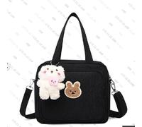 Quilted Puffy Crossbody Bag for Women Lightweight Soft Padded Crossbody Purse Cute Cross Handbag Trendy Quilted Shoulder Bag All-Match Nylon Handbag Travel Duffle Sling Bags (Black)