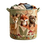 Quilted Storage Basket - Quilted Laundry Baskets With Handles, 3D Animal Pattern Organizer For Toys Dolls Books Clothes Snacks Living Room Bedroom Shower Room Dorm