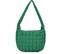 Quilted Tote bag for Women Large Hobo quilted purse Travel Puffer Crossbody Bag Nylon Padding Handbag (green)
