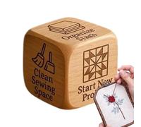 Quilter Dice - Herramienta de costura grabada de caras | Dados de inspiración Ewing de madera hechos a mano para edredones, entusiastas del acolchado, amantes de las manualidades
