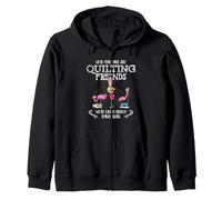 Quilter Gift - were More Than Just Quilting Friends Flamingo Sudadera con Capucha