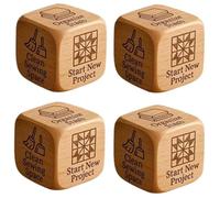 Quilter’s Dice, Handmade Wooden Quilting Decision Dice with 6 Engraved Sewing Tasks, Fun Practical Tool for DIY Sewing Enthusiasts (4psc)