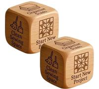 Quilter’s Dice, Handmade Wooden Quilting Decision Dice with 6 Engraved Sewing Tasks, Fun Practical Tool for DIY Sewing Enthusiasts (2psc)