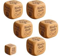 Quilter's Dice, Handmade Wooden Decision Dice, Fun Gift for Quilters, Sewists & Craft Lovers to Add Excitement to Sewing Routine (Primary Color,5pcs)