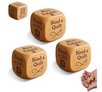Quilter's Dice, Handmade Wooden Quilting Decision Dice with 6 Engraved Sewing Tasks, Creative Tool for Quilting Projects, Handmade Fun Sewing Gift, for Quilters Craft Lovers to Add Excitement (3pcs)