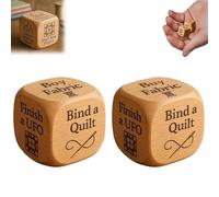 Quilter's Dice, Handmade Wooden Quilting Decision Dice with 6 Engraved Sewing Tasks, Creative Tool for Quilting Projects, Fun Sewing Tool for Quilters & Crafters (2PCS)