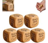 Quilter's Dice, Handmade Wooden Quilting Decision Dice with 6 Engraved Sewing Tasks, Creative Tool for Quilting Projects, Fun Sewing Tool for Quilters & Crafters (5PCS)