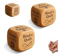 Quilter's Dice, Handmade Wooden Quilting Decision Dice with 6 Engraved Sewing Tasks, Creative Tool for Quilting Projects, Handmade Fun Sewing Gift, for Quilters Craft Lovers to Add Excitement (2pcs)