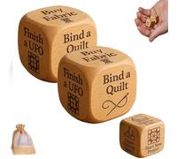 Quilter's Dice, Wooden Decision Dice with 6 Engraved Quilting Tasks, Enthusiasts, Creative Tool for Quilting Projects, Handmade Fun Sewing Gift for Quilters, Sewists & Craft Lovers(2pcs)