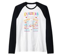 Quilters para acolchar Cut with Hope Stitch with Grace Sew Share Camiseta Manga Raglan