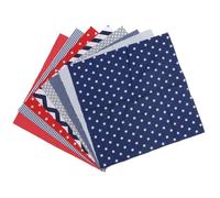 Quilting Cloth Quilting Fabric Sewing Fabric Soft Breathable Skin Friendly Cotton Material for DIY Craft Clothes 50x50cm 8pcs (azul rojo)