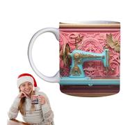 Quilting Coffee Mug - 3D Novelty Ceramic Sewing Mug, Microwave Safe, 350ml Capacity | Funny Quilting Coffee Cup for Sewing Enthusiasts, Women Birthday Gift, Home or Travel, Practical Dishwashe