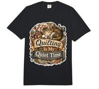 Quilting Is My Quiet Time Gato Patchwork Comfort Colors Adult Heavyweight T-Shirt
