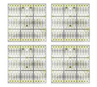 Quilting Ruler Acrylic Sewing Quilting Cutting Ruler Double Colored Grid Lines for Measuring Drawing Seam Allowances on Light Dark Fabrics 6x6 Inches 4PCS