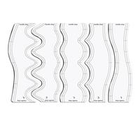 Quilting Template Ruler, 5Pcs Sewing Templates, Clear Sewing Rulers, Acrylic Wave Ruler, Clear Sewing Rulers, Sewing Tools, Quilt Ruler, Quilting Templates, Sewing Patchwork Ruler