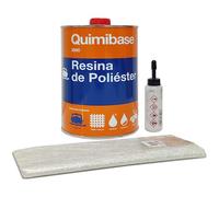 QUIMIBASE - RESINA POLIESTER + catalizador 1KG + MANTA FIBRA DE VIDRIO MAT 300 1 M2