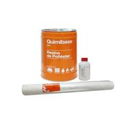 QUIMIBASE Resina Poliéster + Catalizador 5Kg + Manta Fibra De Vidrio Mat 300 5 M2