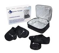 QUIMIO-THERAPIE - Kit Confort Quimioterapia - Guantes y Zapatos de Gel Frío Alivio Manos y Pies - Bolsa Isotérmica Transporte, Negro, Gel