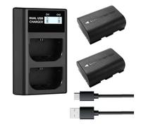 QUIMOX LP-E6NH Batería De Repuesto y Cargador USB, Paquete De 2 Unidades De Repuesto De 2250 MAh para Batería LP-E6 LP-E6NH, Cargador USB De Doble Ranura Compatible Con Canon EOS R7 R5 R6 R6 II R, 5DI