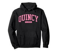 Quincy Illinois, IL College, Estilo Universitario, Azul Marino Sudadera con Capucha