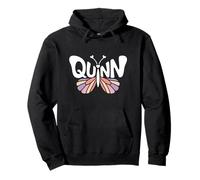 Quinn Butterfly - Arte de Palabras con Nombre Personalizado Sudadera con Capucha