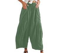 Quinn Pants, 2023 New Quinn Plus Size Pants, Women Linen Pants with Pockets Summer Harem Pants Boho Beach Pants (Color : Groen, Size : XX-Large)