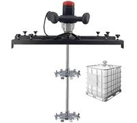 QuinteZhenTially Agitador Disolvente Tinta,Mezclador Pintura Eléctrico,Mezclador Lodo Portátil,con Soporte Ajustable,Rango Ajuste Velocidad 150-800 RPM,para Aplicaciones Industriales Bricolaje B