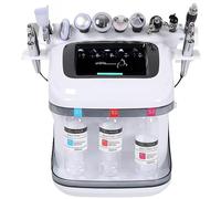 QuinteZhenTially Analizador Piel Burbujas Pequeñas,Máquina Belleza Facial Oxígeno Hidrógeno 10 En 1,con 10 Cabezales,Aprieta Mejillas,Mejora Línea,Limpia & Hidrata Piel,Promueve Absorción Nutrientes