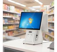 QuinteZhenTially Caja Registradora Inteligente Todo Uno,Cajas Registradoras Comercio,con Pantalla Táctil Dual 15,6",Ángulo Pantalla Ajustable,para Tiendas Conveniencia,Centros Comerciales 58mmprinter