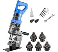 QuinteZhenTially Punzonadora Eléctrica Mano Excavadora Agujeros Metal,Perforadora Hidráulica Eléctrica,con 5 Matrices(Φ6,5-20,5 Mm),Perfora 2-3 S,para Acero Hierro Cobre Placa Aluminio ChannelSteel