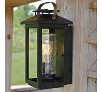 Quintiesse Aplique de exterior Atwater, farol, negro, 35,5cm