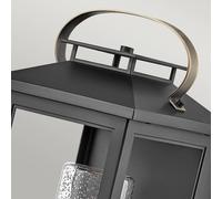 Quintiesse Aplique de exterior Atwater, farol, negro, 44,5cm True